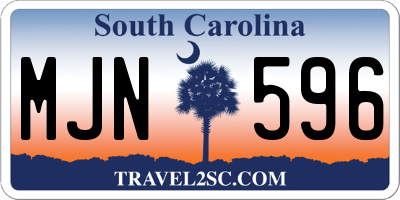 SC license plate MJN596