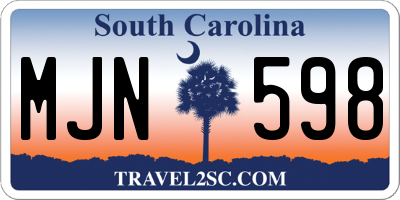 SC license plate MJN598