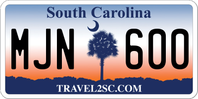 SC license plate MJN600
