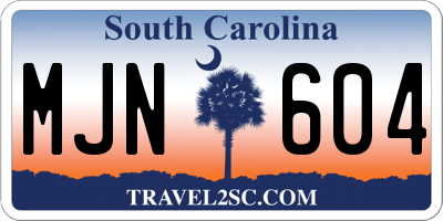 SC license plate MJN604