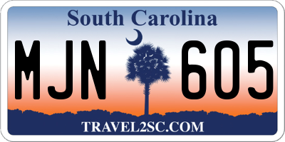 SC license plate MJN605