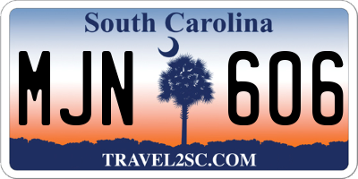 SC license plate MJN606