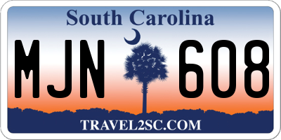SC license plate MJN608