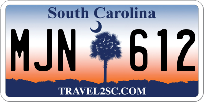 SC license plate MJN612