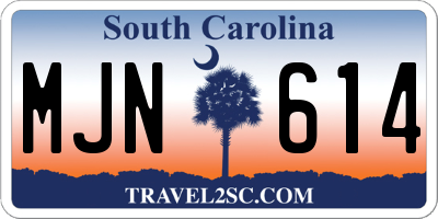 SC license plate MJN614