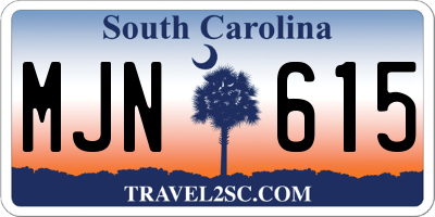 SC license plate MJN615