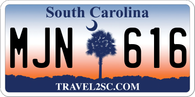 SC license plate MJN616