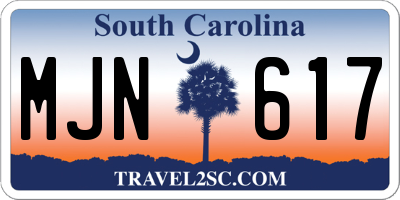 SC license plate MJN617