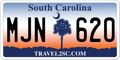 SC license plate MJN620
