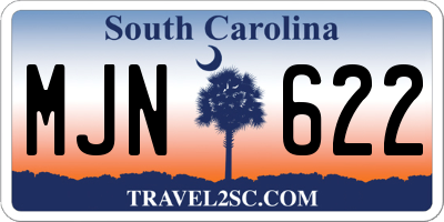 SC license plate MJN622