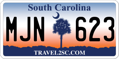 SC license plate MJN623