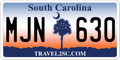 SC license plate MJN630