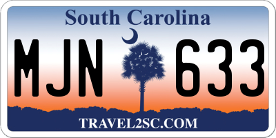 SC license plate MJN633