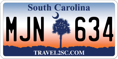 SC license plate MJN634