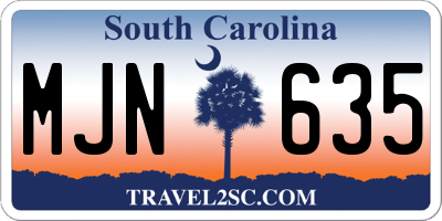 SC license plate MJN635