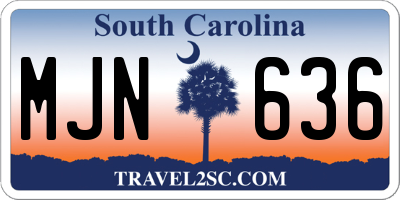 SC license plate MJN636