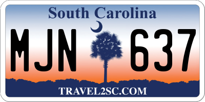 SC license plate MJN637