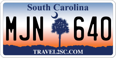 SC license plate MJN640