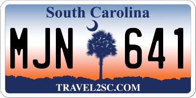 SC license plate MJN641