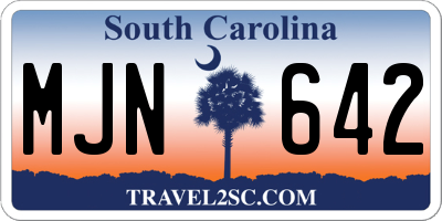 SC license plate MJN642