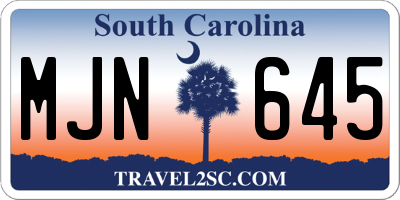 SC license plate MJN645