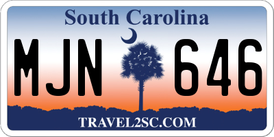 SC license plate MJN646