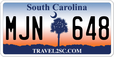 SC license plate MJN648