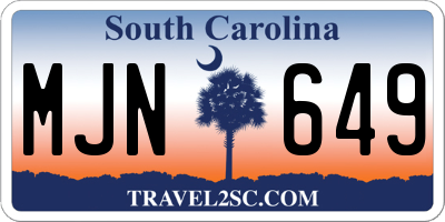 SC license plate MJN649