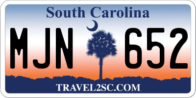 SC license plate MJN652