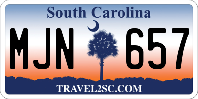 SC license plate MJN657