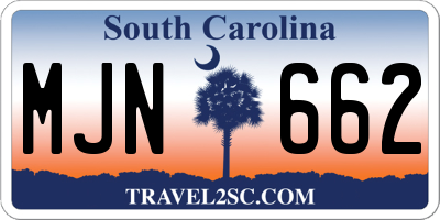 SC license plate MJN662