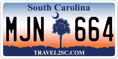 SC license plate MJN664