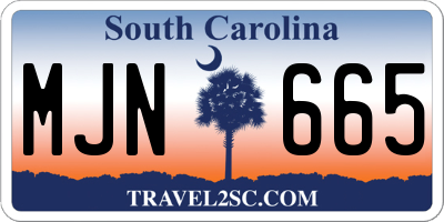 SC license plate MJN665