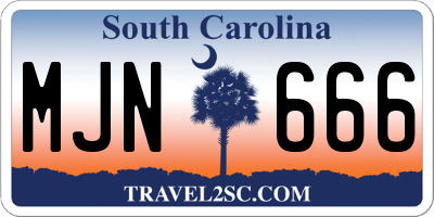 SC license plate MJN666