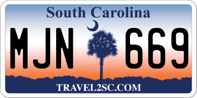 SC license plate MJN669