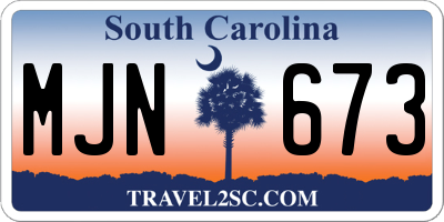 SC license plate MJN673