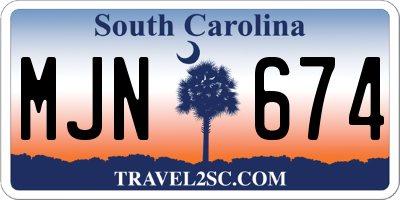 SC license plate MJN674