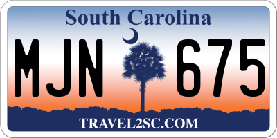 SC license plate MJN675