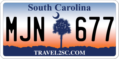 SC license plate MJN677