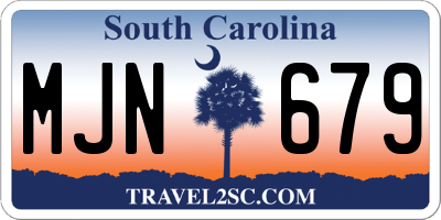 SC license plate MJN679
