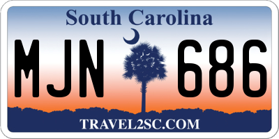 SC license plate MJN686