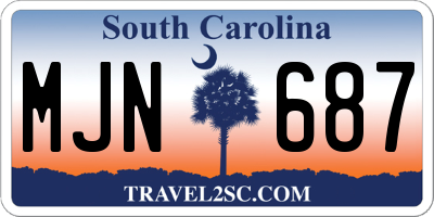 SC license plate MJN687
