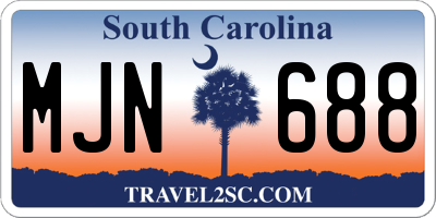 SC license plate MJN688