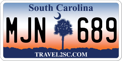 SC license plate MJN689