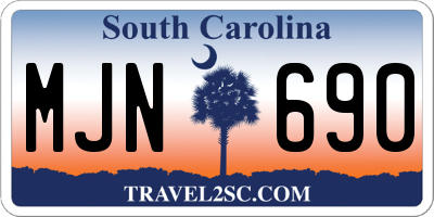 SC license plate MJN690