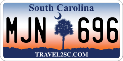 SC license plate MJN696