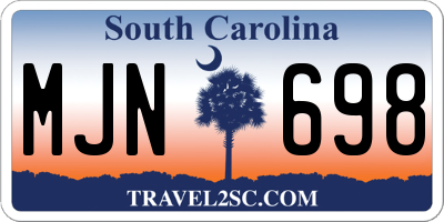 SC license plate MJN698