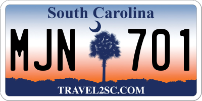 SC license plate MJN701