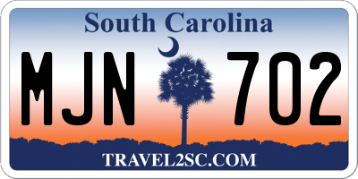 SC license plate MJN702