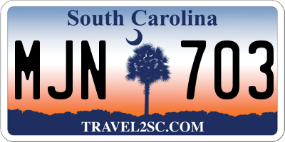 SC license plate MJN703